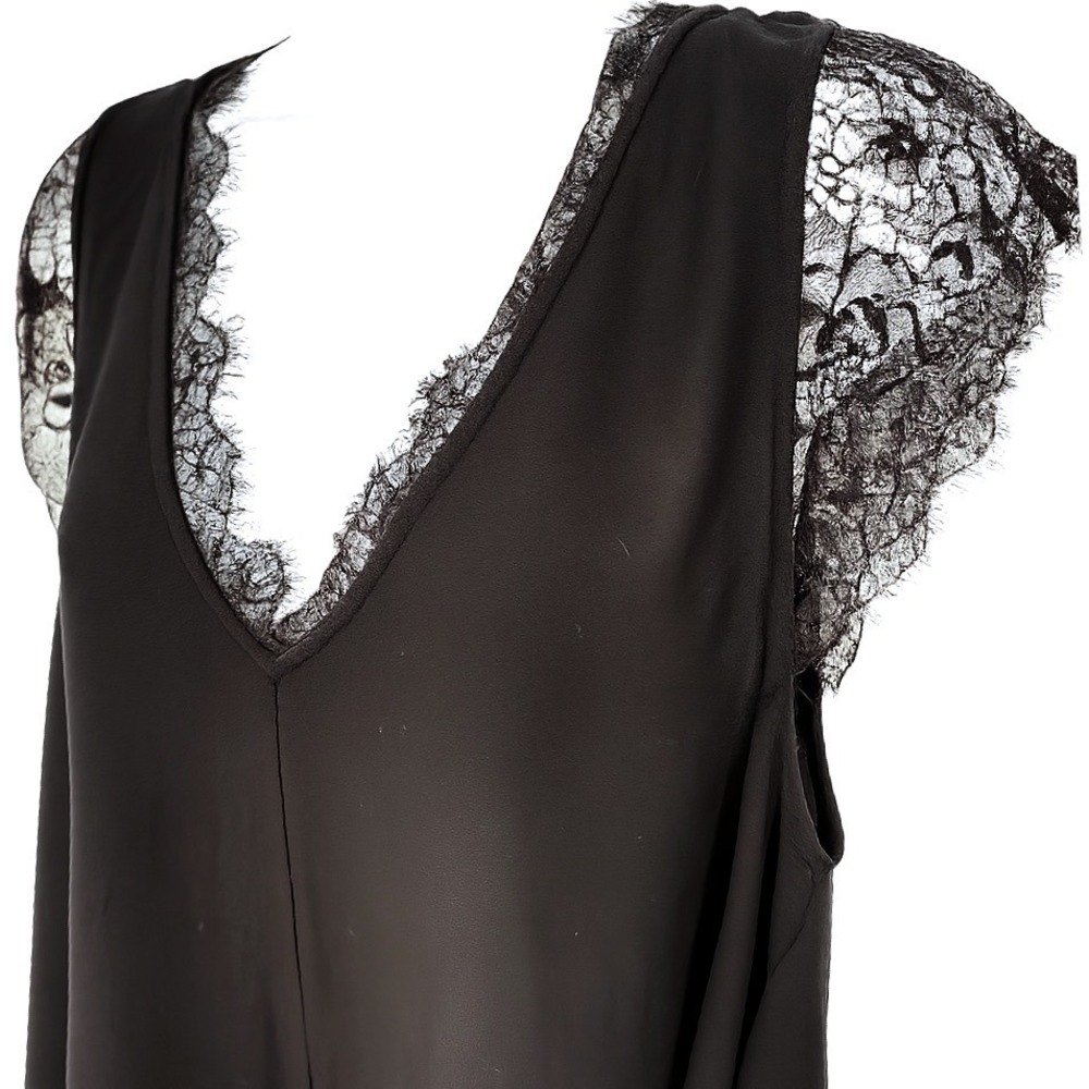 Free People Lovin On You Top Womens M Black V-Neck Tank Boho Festival Coquette - Picture 3 of 9